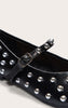 Black Leather Ballet Pump With Stud Detail