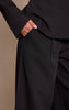 Woven Pleated Straight Leg Trousers