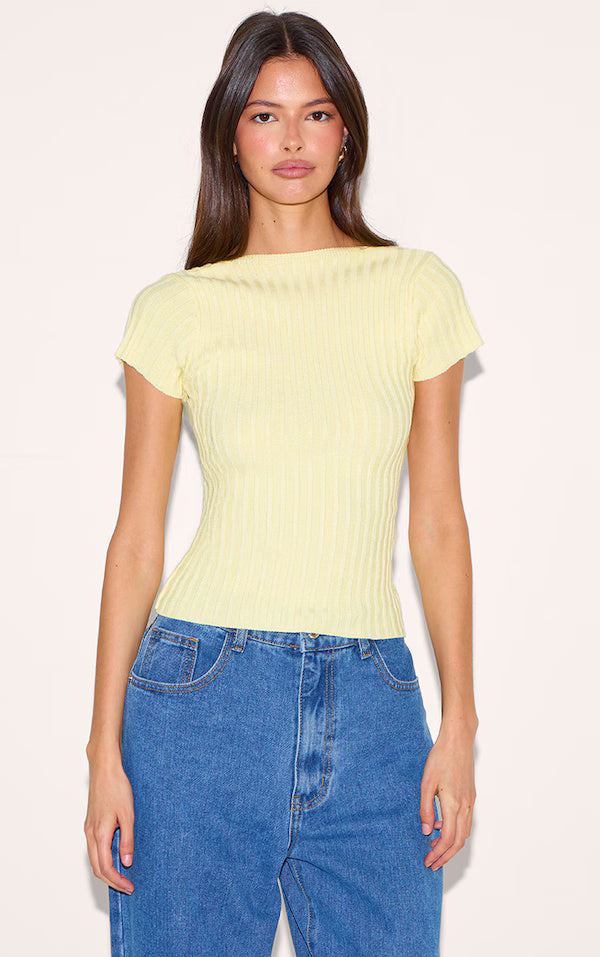 Butter Bliss Ribbed Backless Knit Top