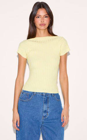 Butter Bliss Ribbed Backless Knit Top