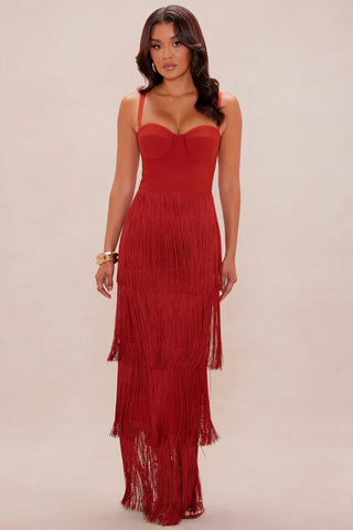 Faye Bandage Fringe Maxi Dress