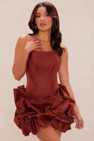 Ivona Bubble Satin Mini Dress