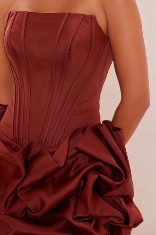Ivona Bubble Satin Mini Dress
