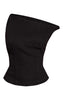 Black Denim Asymmetric Sleeveless Top