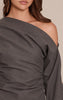 Brushed Woven Ruched Top