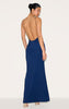 Double Layer Slinky Twited Front Halter Neck Maxi Dress