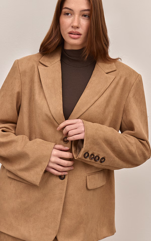 Suede Oversized Dad Blazer