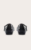 Black Leather Ballet Pump With Stud Detail