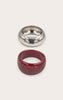 Silver and Red Resin Chunky Cuffs