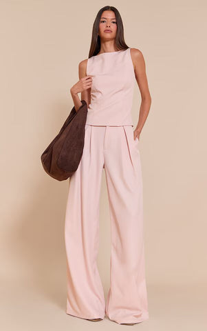 Ivory Structure Wide-Leg Pants