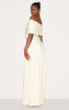 Double Layer Slinky Bardot One Shoulder Ruched Maxi Dress