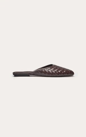 Brown Braided Mule Ballet Flats
