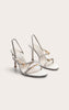 Black Buckle Asymmetric Strap Round Toe Heeled Sandals