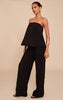 Structured Woven Peplum Straight Leg Jumpsuit