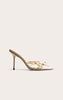 Multi Bow Point Toe High Stiletto Heeled Mules