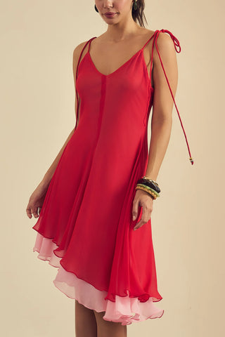 Cherry Asymmetrical Dress