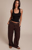 Petite Chocolate Belted Wide leg Trousers