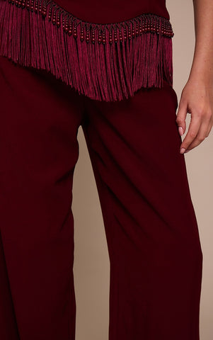 Shape Burgundy High Waisted Tailored Trousers