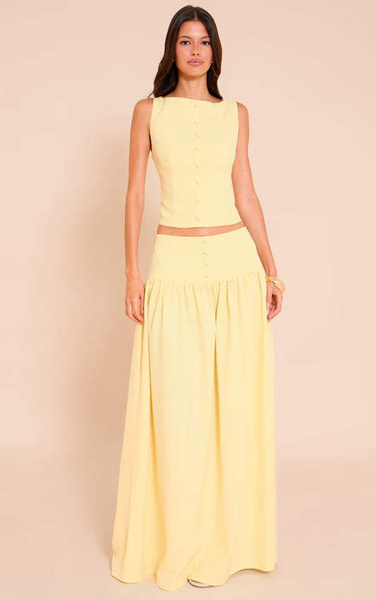 Ivory Plissé Midaxi set