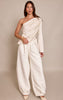 Cream Satin One Shoulder Top