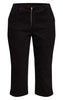 Black Denim Low Rise Capri