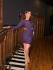 Amethyst rhinestone cut-out dress