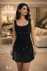 Black mini dress with embellishments