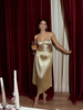 Gold Pleated Sculpt Midi