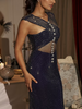 Sapphire Veil Midi Dress