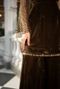 Mocha brown Gharara set with embellished duppata