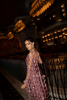 Rosé radiance cutwork saree