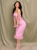 Blush Feather Embellished Co-Ord Set