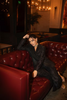 Black shimmer pant suit