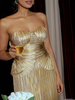 Gold Pleated Sculpt Midi