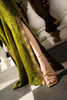 Luster green hand embroidered kaftaan