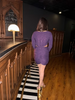 Amethyst rhinestone cut-out dress