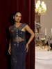 Sapphire Veil Midi Dress