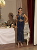 Sapphire Veil Midi Dress