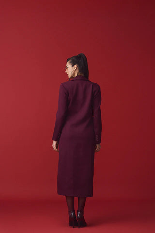 Burgundy Dusk Long Coat