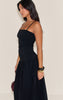Chocolate Stretch Woven Strappy Ruched Maxi Dress