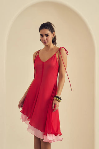 Cherry Asymmetrical Dress