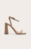 Square Toe High Block Heeled Sandals