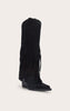 Faux Suede Fringed Knee High Boots