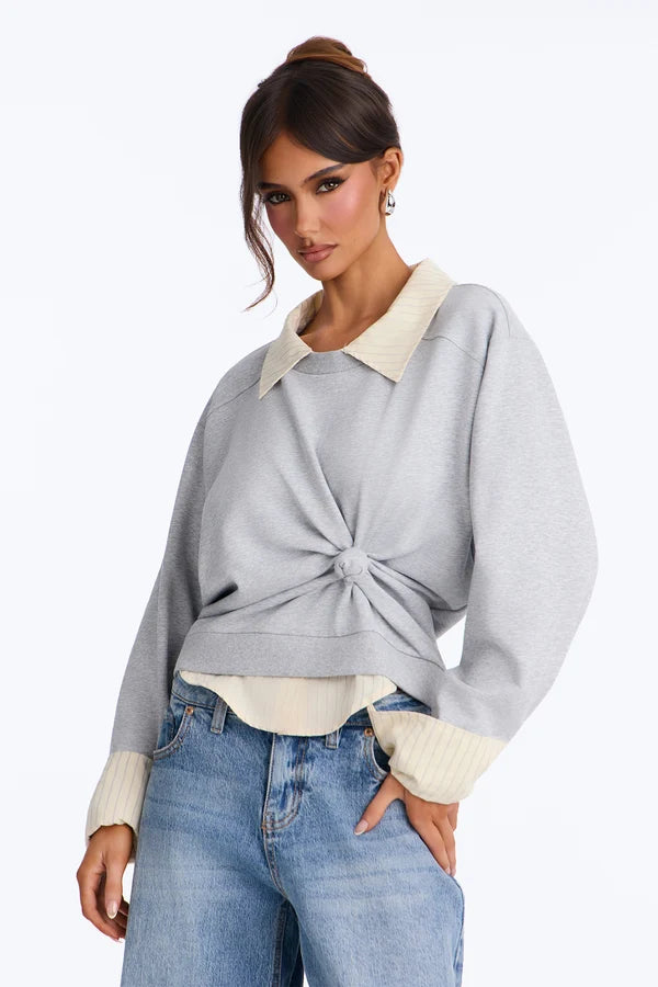 Lindsey French Terry Layered Long Sleeve Top