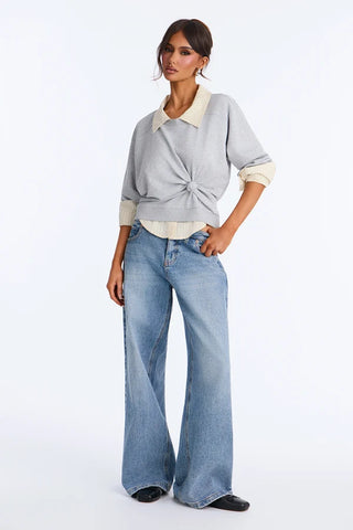 Lindsey French Terry Layered Long Sleeve Top