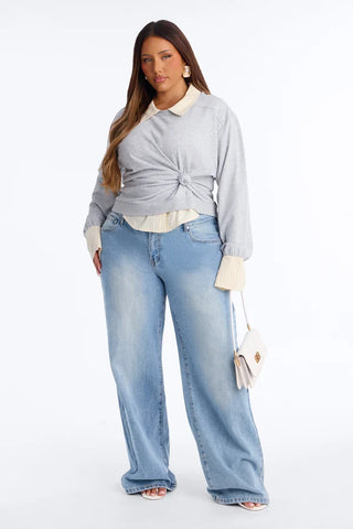 Lindsey French Terry Layered Long Sleeve Top