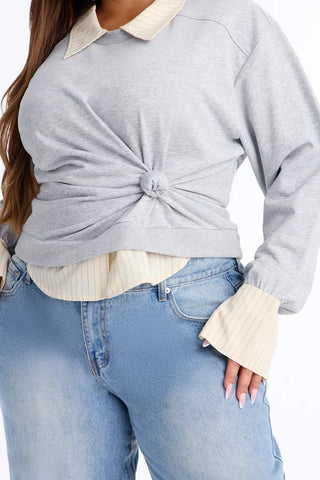 Lindsey French Terry Layered Long Sleeve Top