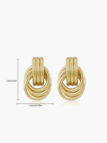 Gold Tone Twist Stud Earrings