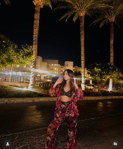 Printed Co-ord with Embroidered Bralette