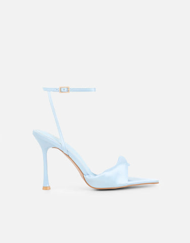 Delilah Brown Satin Ruched Heeled Sandals